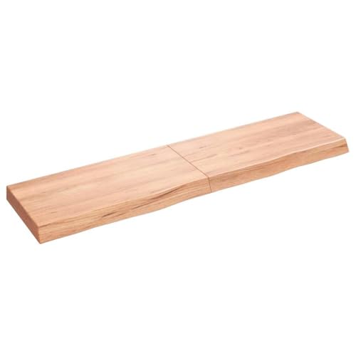 Wandregal Rustikal Eiche Massivholz Wandboard 120x30 cm Klappbar Naturkante Handgefertigt Badezimmer Ablage Schrank Regal Stauraum Lösung von HANJIEFACAI
