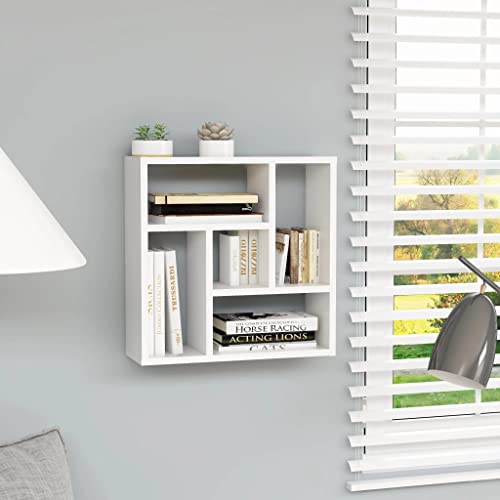 Wandregal Weiß 45,1x16x45,1 cm Holzwerkstoff Floating Shelf 5 Fächer Wandregal Bücherregal Modernes Design Stauraum Lösung Wohnzimmer Büro Wandregal Weiß 45,1x16x45,1 cm Holzwerkstoff Floating Shelf 5 Fächer Wandregal Bücherregal Modernes Design Stauraum Lösung Wohnzimmer Büro von HANJIEFACAI