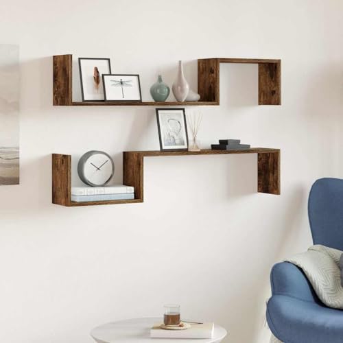 Wandregale 2 STK. Floating Shelves Räuchereiche 100x15x20 cm Holzwerkstoff Wall Shelves for Living Room Decor Bookshelf Display Storage Organizer Wandregale 2 STK. Floating Shelves Räuchereiche 100x15x20 cm Holzwerkstoff Wall Shelves for Living Room Decor Bookshelf Display Storage Organizer von HANJIEFACAI