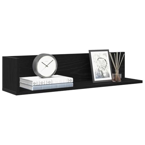 Wandregale 2 STK. Schwarz Holzwerkstoff Floating Shelves 75x16,5x16,5 cm Wall Mounted Storage Shelves for Living Room Bedroom Modern Decorative Shelving Units von HANJIEFACAI