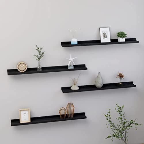 Wandregale 4 STK. Schwarz 80x9x3 cm Modern Wall Shelf Set for Living Room Decor, Floating Shelves for Plants Books Display, Durable MDF Storage Shelves Wandregale 4 STK. Schwarz 80x9x3 cm Modern Wall Shelf Set for Living Room Decor, Floating Shelves for Plants Books Display, Durable MDF Storage Shelves von HANJIEFACAI