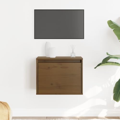 Wandschrank Honigbraun 45x30x35 cm Massivholz Kiefer TV Schrank Hängeschrank Dekorativ Praktisch Wohnzimmer Schlafzimmer Wandregal von HANJIEFACAI
