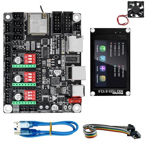 HANLEES Makerbase MKS DLC32 V2.1 Offline-Controller 32 Bit ESP32 WIFI GRBL TFT-Touchscreen für Desktop-Lasergravurmaschine (MKS DLC32-Set3) von HANLEES