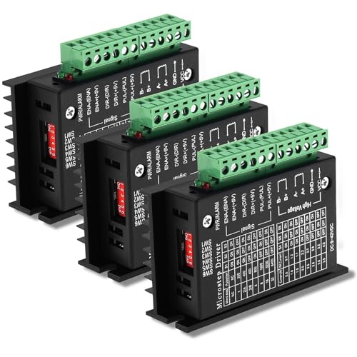 HANLEES TB6600 4A 9-42V Nema 17 Schrittmotortreiber CNC-Controller Einzelachsen Phase Hybrid Schrittmotor für CNC/42 57 86 Schrittmotor (TB6600-4A40V-3pcs) von HANLEES