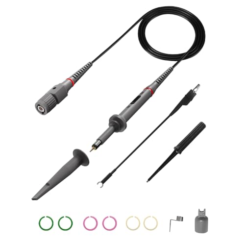 HANMATEK Sonde Passive d'Oscilloscope HM5060 60Mhz 1X 10X avec Pince de Mise à la Terre Tige de Réglage et Capuchon de Protection avec Crochet von HANMATEK