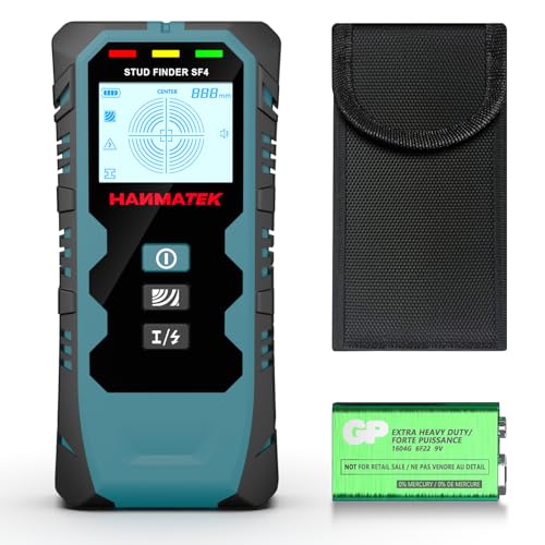 HANMATEK Stud Finder Wall Scanner,5 in 1 Multifunktions Stud Locator mit Upgraded Smart Sensor Audio Alarm HD LCD Display,Leitungssucher Ortungsgerät für Metall, Bolzen, Gips, AC-Draht, Rohre HANMATEK Stud Finder Wall Scanner,5 in 1 Multifunktions Stud Locator mit Upgraded Smart Sensor Audio Alarm HD LCD Display,Leitungssucher Ortungsgerät für Metall, Bolzen, Gips, AC-Draht, Rohre von HANMATEK