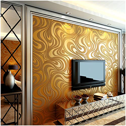 Moderne, Abstrakt, Curve, Tapete, Fototapete Papel De Parede Beflockung für Streifen Gold &yellow Farbe 0.7 m x 8,4 m = 5,88 ㎡ von Q QIHANG