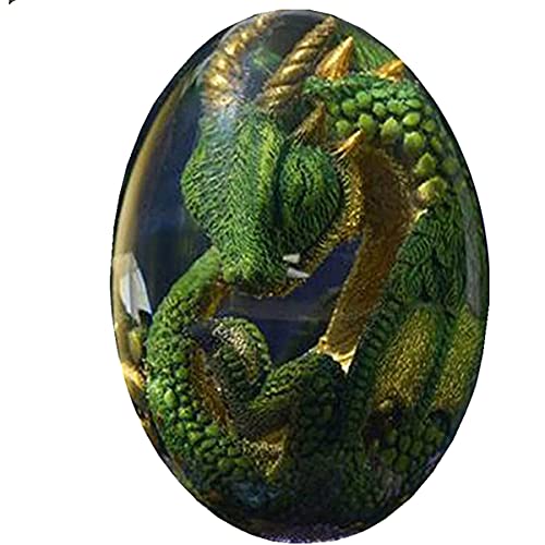 Lava-Drachen-Ei, Traumkristall, transparent, Harz, Feuer, fliegende Dinosaurier-Eier, Innendekorationen, handgefertigte Skulptur, Ornamente, Souvenir (grün) von HANQ