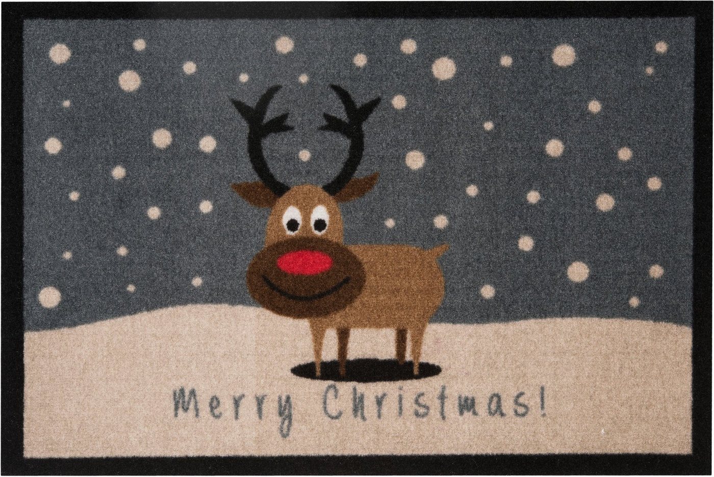 Fußmatte Christmas Reindeer, HANSE Home, rechteckig, Höhe: 7 mm, In- & Outdoor, Rutschfest, Weihnachten, Waschbar, Wetterfest, Flur von HANSE Home