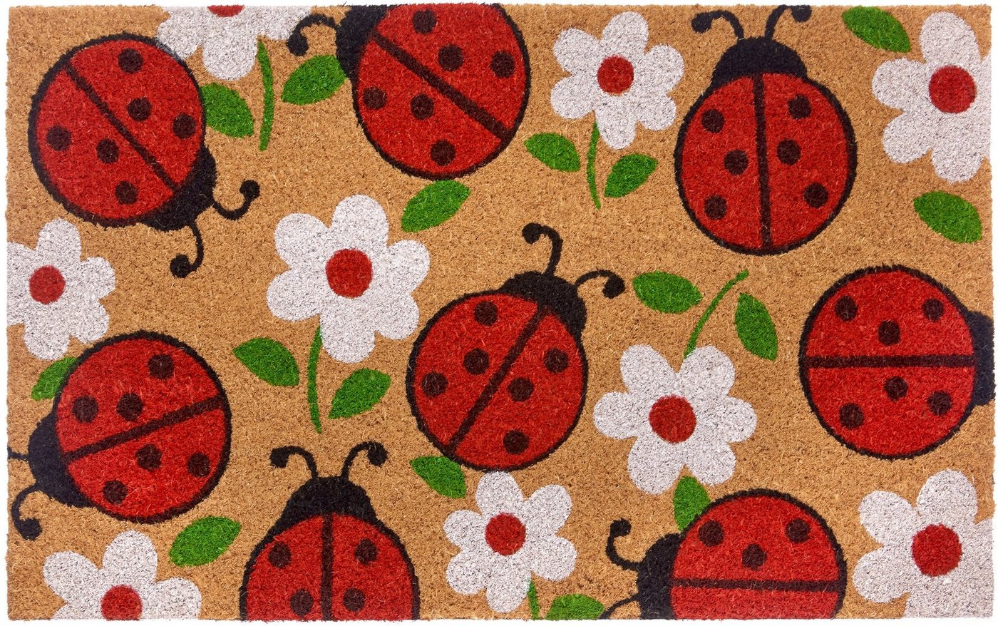 Fußmatte Lady Beetle, HANSE Home, rechteckig, Höhe: 15 mm, Kokos, Schmutzfangmatte, Outdoor, Rutschfest, Innen, Kokosmatte, Flur von HANSE Home