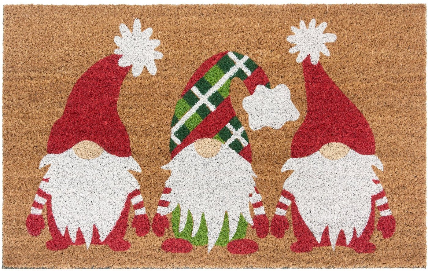 Fußmatte Mix Mats Kokos Christmas Gnomes, HANSE Home, rechteckig, Höhe: 15 mm, Weihnachten, Schmutzfangmatte, Outdoor, Rutschfest, Innen, Kokosmatte von HANSE Home
