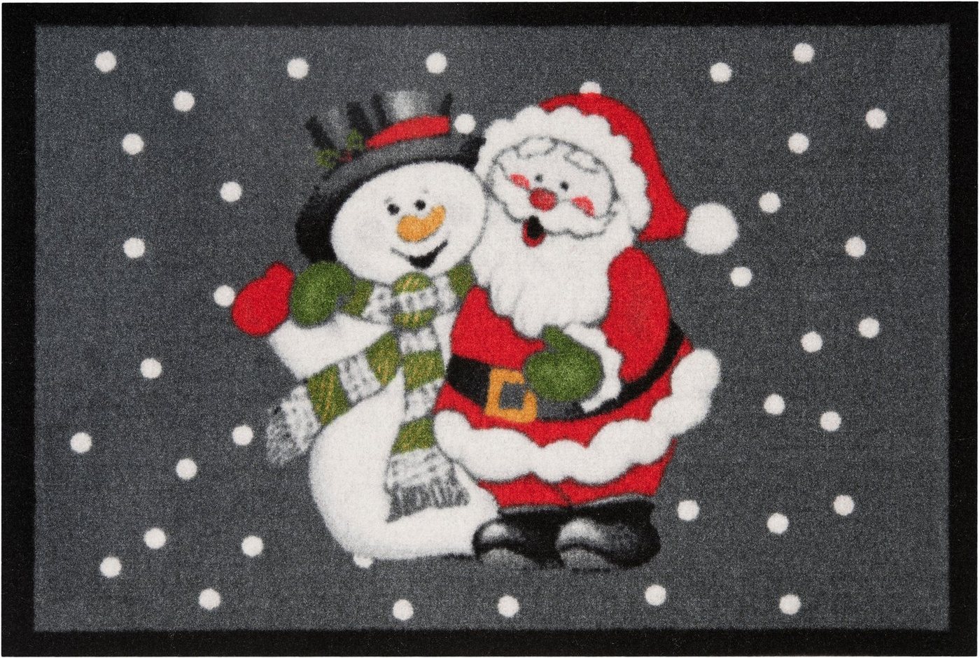 Fußmatte Santa Snowman, HANSE Home, rechteckig, Höhe: 7 mm, In- & Outdoor, Rutschfest, Schriftzug, Waschbar, Festlich, Flur von HANSE Home