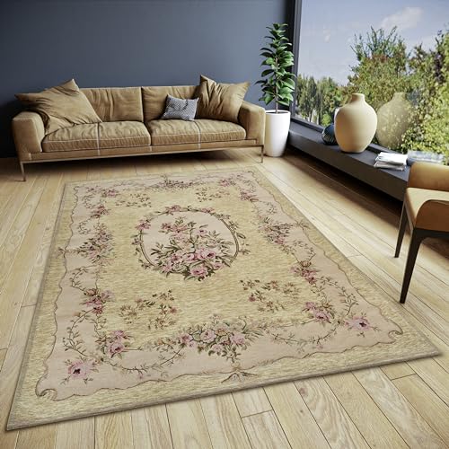 Hanse Home Asmaa Design Teppich Orientalisch – Flachgewebe Vintage Blumen Muster, Anti-Rutsch Unterseite, hochwertig gewebt für Wohnzimmer, Schlafzimmer, Esszimmer, Flur – Beige Creme, 60x90cm von Hanse Home