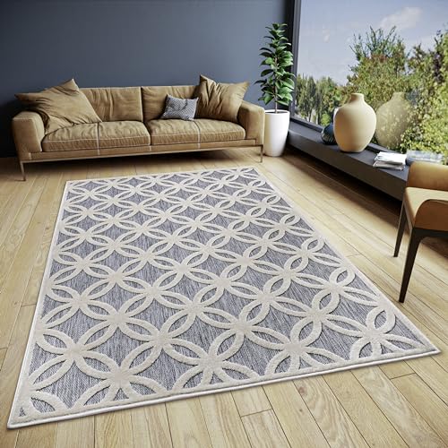 Hanse Home Circle Design Teppich Wohnzimmer – Flachgewebe Modern, Geometrisches Rauten Muster, Skandinavischer Stil Wohnzimmerteppich für Esszimmer, Kinderzimmer, Flur – Grau Beige, 160x235cm von Hanse Home