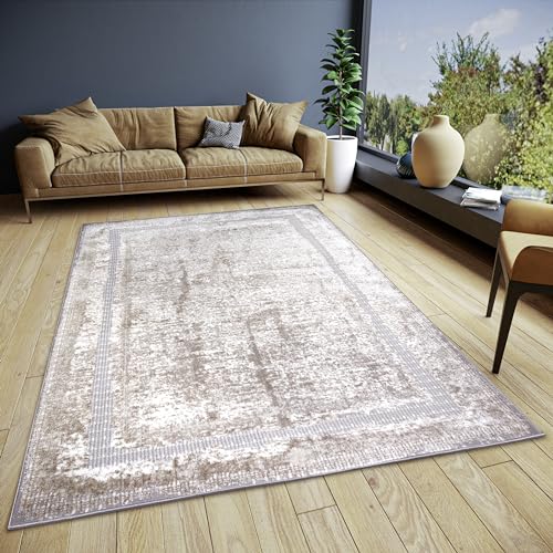 Hanse Home Classic Vintage Teppich – Orientalischer Kurzflor Wohnzimmerteppich im Vintage Look, Orient-Teppich Läufer für Schlafzimmer, Esszimmer, Wohnzimmer, Flur – Creme Silber, 120x170cm von Hanse Home