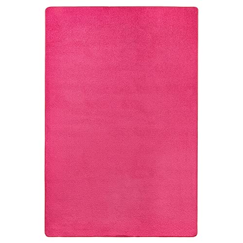 Hanse Home Indoor Teppich Fancy – Wohnzimmerteppich einfarbig Modern Velours Teppich für Esszimmer, Wohnzimmer, Kinderzimmer, Flur, Schlafzimmer, Küche – Pink, 133x195cm von Hanse Home