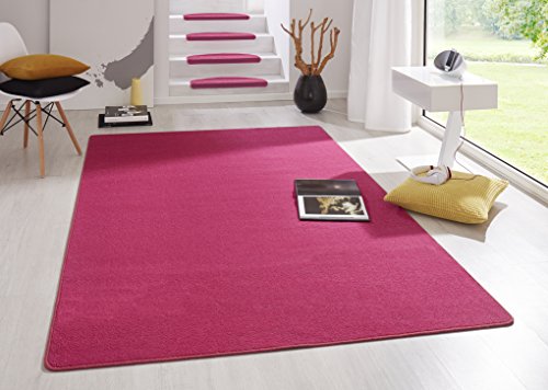 Hanse Home Indoor Teppich Fancy – Wohnzimmerteppich einfarbig Modern Velours Teppich für Esszimmer, Wohnzimmer, Kinderzimmer, Flur, Schlafzimmer, Küche – Pink, 160x240cm von Hanse Home