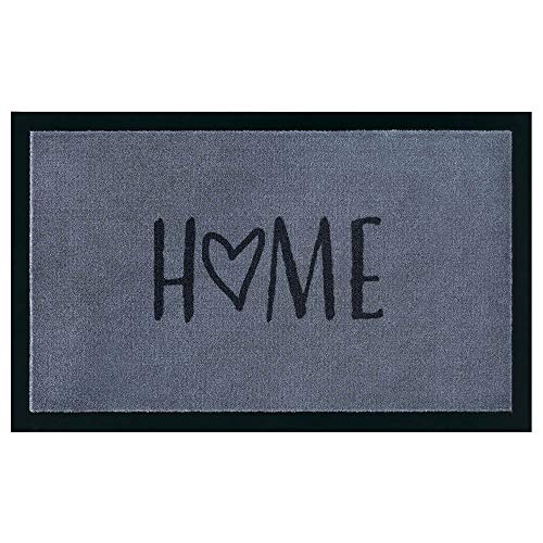 Hanse Home Fußmatte Schmutzfangmatte Fußabtreter Türmatte Schmutzfänger Eingangsteppich In- & Outdoor Schriftzug Anti-Rutsch Verschiedene Motive, 45x75 cm, Home Grau von Hanse Home