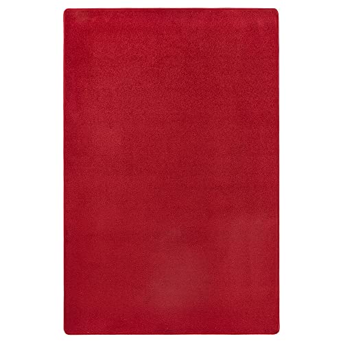 Hanse Home Indoor Teppich Fancy – Wohnzimmerteppich einfarbig Modern Velours Teppich für Esszimmer, Wohnzimmer, Kinderzimmer, Flur, Schlafzimmer, Küche – Rot, 80x150cm von Hanse Home