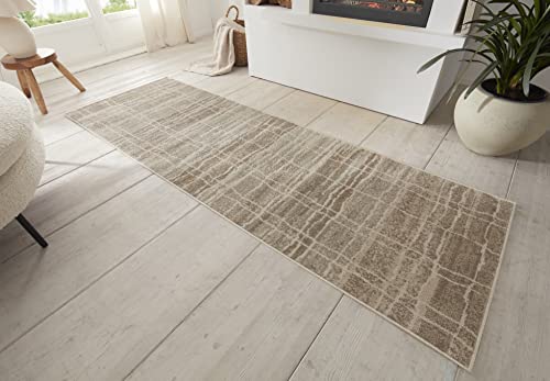 Hanse Home Jord Designer Teppich – Flachgewebe Vintage Stil Abstrakt Modern Geometrisches Muster, ÖKO-TEX Wohnzimmerteppich für Esszimmer, Kinderzimmer, Jugendzimmer, Flur – Creme, 80x200cm von Hanse Home