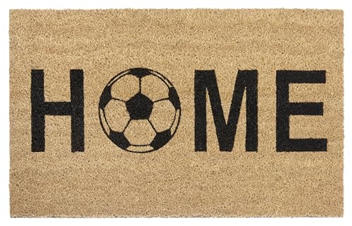 Hanse Home Kokos Fußmatte für Innen - Outdoor Schmutzfangmatte Fussball Natur, Kokosmatte Home Fußball, Wetterfest und rutschfest für Flur, Terrasse, Eingangsbereich - 45x75cm von Hanse Home