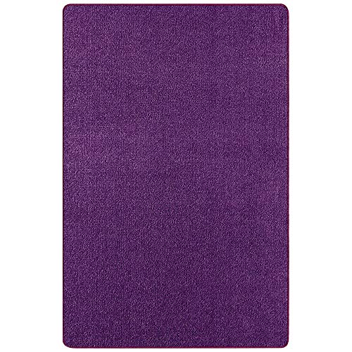 Hanse Home Nasty Teppich – Wohnzimmerteppich Flauschiger Kurzflor Einfarbig Unifarben für Esszimmer, Wohnzimmer, Kinderzimmer, Flur, Schlafzimmer, Küche – Uni Violett, 140x200cm von Hanse Home