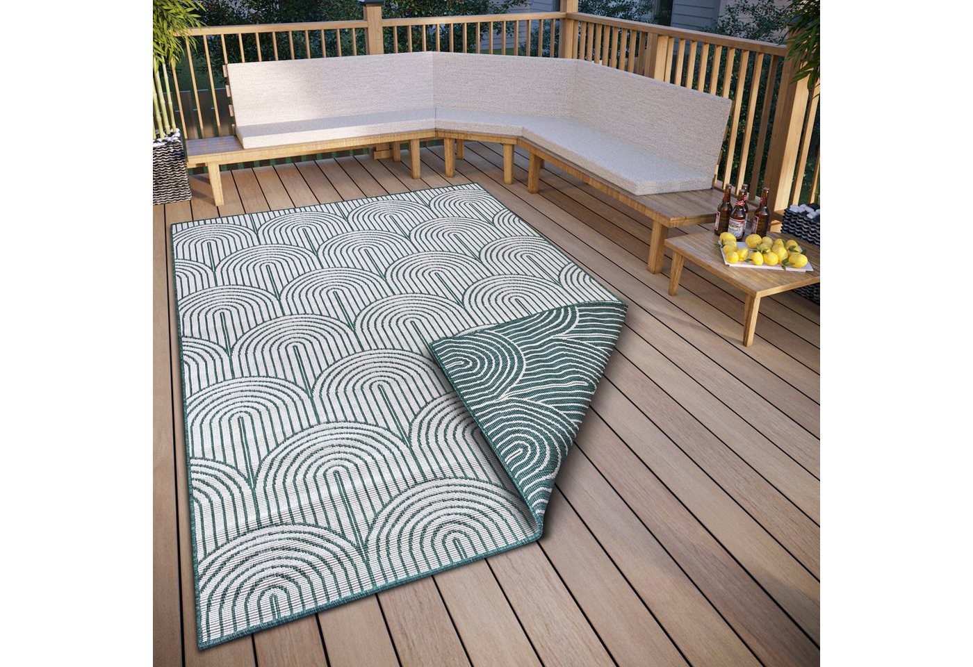 HANSE Home Outdoorteppich Pangli, Wendeteppich, rechteckig, Höhe: 5 mm, In-& Outdoor, Teppich, Wetterfest, Balkon, Garten, Wohnzimmer, Modern HANSE Home Outdoorteppich Pangli, Wendeteppich, rechteckig, Höhe: 5 mm, In-& Outdoor, Teppich, Wetterfest, Balkon, Garten, Wohnzimmer, Modern von HANSE Home