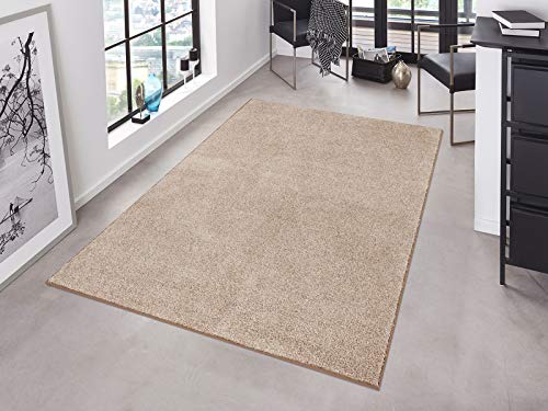 Hanse Home Pure Teppich – Wohnzimmerteppich dichter Kurzflor Robust Schlafzimmerteppich einfarbig Modern für Esszimmer, Wohnzimmer, Kinderzimmer, Flur, Schlafzimmer, Küche – Taupe Creme, 160x240cm von Hanse Home