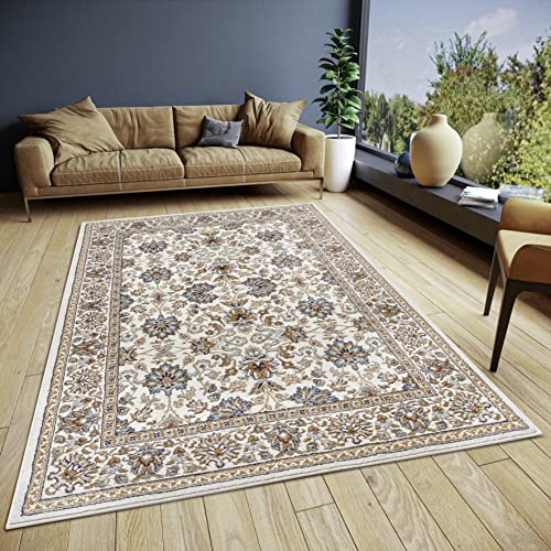 Hanse Home Saraceni Orient Teppich – Läufer Orientalisch klassisch dicht gewebt mit Ornamenten und Blumenmotiven Weicher Kurzflor für Schlafzimmer, Esszimmer, Wohnzimmer, Flur – Creme, 140x200cm von Hanse Home