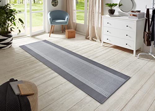 Hanse Home Teppich Läufer Band 80x300cm – Teppichläufer Weicher Kurzflor Teppich Modernes Design Läufer für Flur, Schlafzimmer, Kinderzimmer, Badezimmer, Wohnzimmer, Küche Dekoläufer – Light Grey von Hanse Home