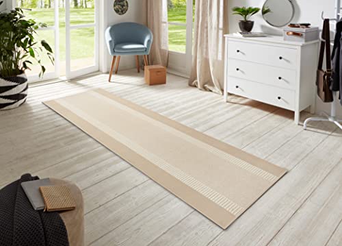 Hanse Home Teppich Läufer Band 80x500cm – Teppichläufer Weicher Kurzflor Teppich Modernes Design Läufer für Flur, Schlafzimmer, Kinderzimmer, Badezimmer, Wohnzimmer, Küche Dekoläufer – Ivory von Hanse Home