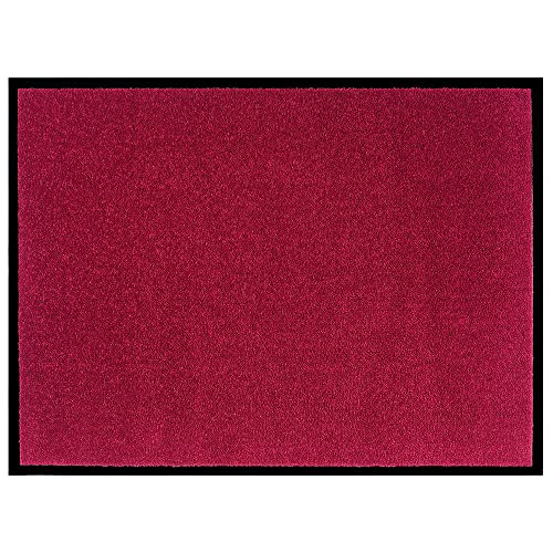 Hanse Home Waschbare In- & Outdoor Fußmatte Uni einfarbig Fußabtreter Schmutzfangmatte Türmatte Schmutzfänger Eingangsteppich Anti-Rutsch Größen, 40x60 cm, Rot von Hanse Home