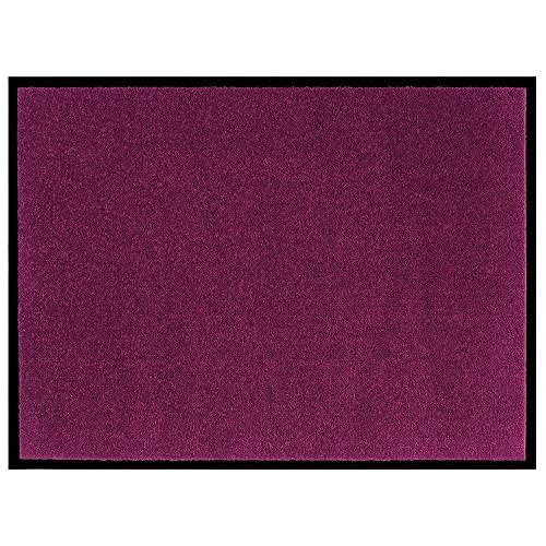 Hanse Home Waschbare In- & Outdoor Fußmatte Uni einfarbig Fußabtreter Schmutzfangmatte Türmatte Schmutzfänger Eingangsteppich Anti-Rutsch Größen, 80x120 cm, Violett von Hanse Home