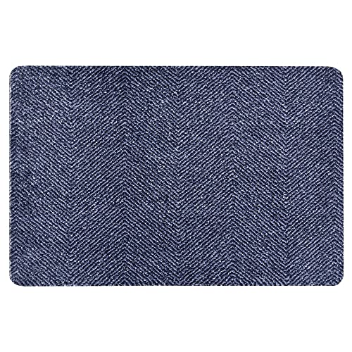 Hanse Home Clean & Go Fußmatte für Innen und Außen 67x45cm - Fussmatte Schmutzfangmatte Türmatte Waschbar & Wetterfest, rutschfest für Eingangsbereich & Außenbereich – Dunkelblau Schwarz von Hanse Home