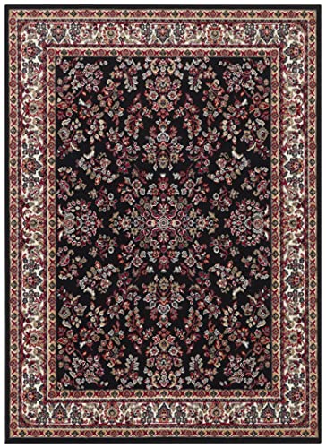 Hanse Home Design Kurzflor Wohnzimmerteppich Orient - Zabul Perser Look, Orientalischer Teppich für Esszimmer, Wohnzimmer, Schlafzimmer - Schwarz, 180x260 cm von Hanse Home