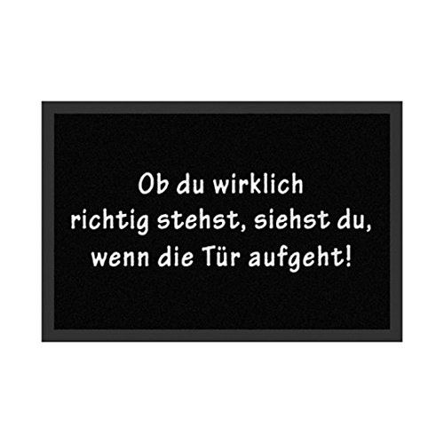 Hanse Home Fußmatte Schmutzfangmatte Ob Du Wirklich Richtig Stehst Schwarz, 40x60 cm von Hanse Home