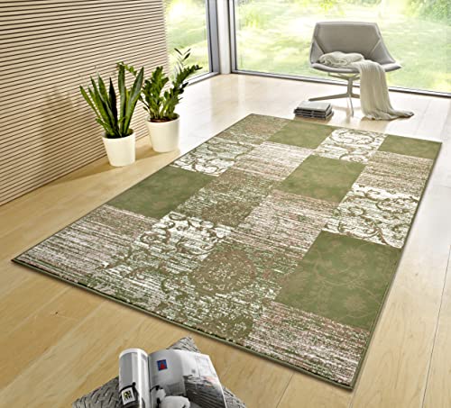 Hanse Home Gloria Teppich 200x290cm – Wohzimmerteppich Mehrfarbig Modern Velours Teppich Schlafzimmerteppich für Flur, Esszimmer, Schlafzimmer, Kinderzimmer, Wohnzimmer, Küche – Green Creme von Hanse Home