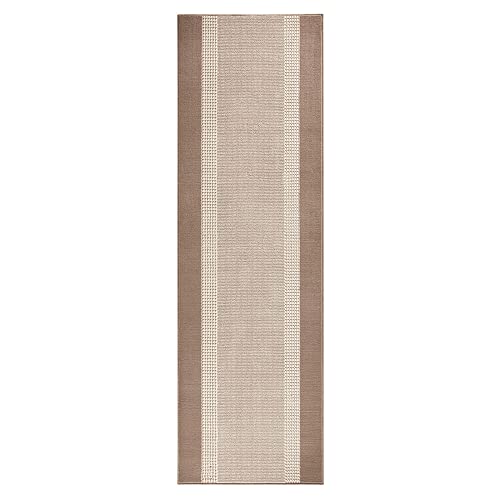 Hanse Home Teppich Läufer Band 80x250cm – Teppichläufer Weicher Kurzflor Teppich Modernes Design Läufer für Flur, Schlafzimmer, Kinderzimmer, Badezimmer, Wohnzimmer, Küche Dekoläufer – Beige Creme von Hanse Home