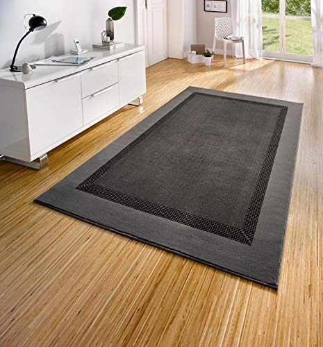 Hanse Home Teppich Läufer Band 80x250cm – Teppichläufer Weicher Kurzflor Teppich Modernes Design Läufer für Flur, Schlafzimmer, Kinderzimmer, Badezimmer, Wohnzimmer, Küche Dekoläufer – Grau von Hanse Home