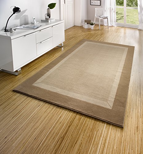 Hanse Home Teppich Läufer Band 160x230cm – Teppichläufer Weicher Kurzflor Teppich Modernes Design Läufer für Flur, Schlafzimmer, Kinderzimmer, Badezimmer, Wohnzimmer, Küche Dekoläufer – Beige Creme von Hanse Home