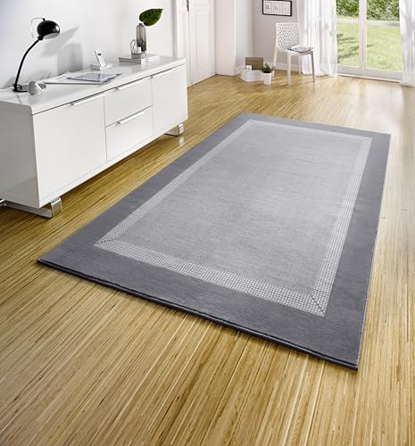 Hanse Home Teppich Läufer Band 160x230cm – Teppichläufer Weicher Kurzflor Teppich Modernes Design Läufer für Flur, Schlafzimmer, Kinderzimmer, Badezimmer, Wohnzimmer, Küche Dekoläufer – Light Grey von Hanse Home