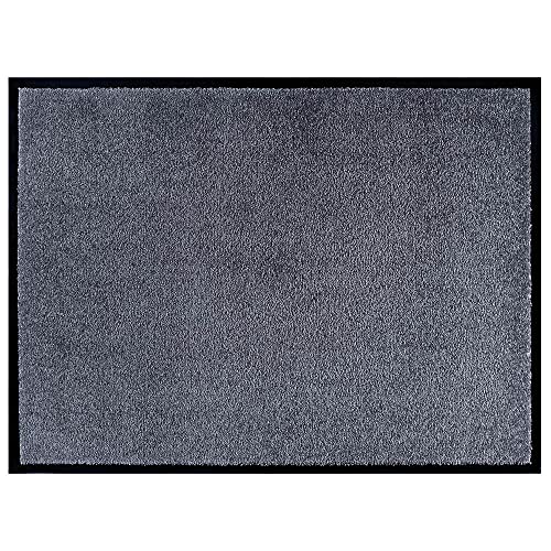 Hanse Home Waschbare In- & Outdoor Fußmatte Uni einfarbig Fußabtreter Schmutzfangmatte Türmatte Schmutzfänger Eingangsteppich Anti-Rutsch Größen, 60x80 cm, Grau von Hanse Home