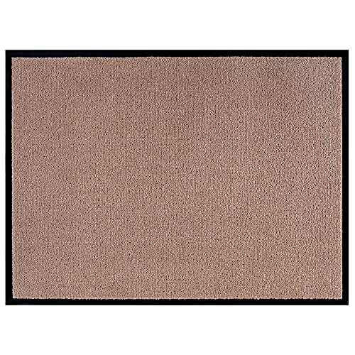 Hanse Home Waschbare In- & Outdoor Fußmatte Uni einfarbig Fußabtreter Schmutzfangmatte Türmatte Schmutzfänger Eingangsteppich Anti-Rutsch Größen, 80x120 cm, Beige von Hanse Home