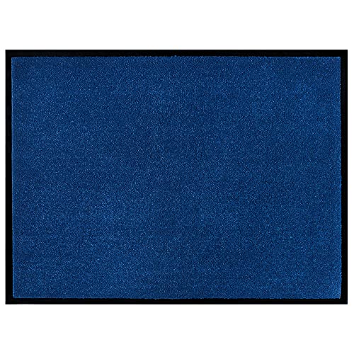 Hanse Home Waschbare In- & Outdoor Fußmatte Uni einfarbig Fußabtreter Schmutzfangmatte Türmatte Schmutzfänger Eingangsteppich Anti-Rutsch Größen, 90x150 cm, Dunkelblau von Hanse Home