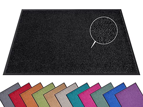 Hanse Home Fußmatte (S-XXL) 60x180cm – 12 Farben – Fussmatte Outdoor Schmutzfangmatte Türmatte Waschbar & Wetterfest rutschfest für Eingangsbereich & Außenbereich – Schwarz von Hanse Home