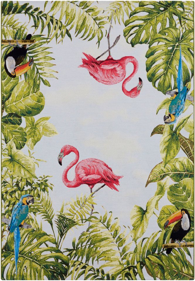 Outdoorteppich Tropical Birds, HANSE Home, rechteckig, Höhe: 3 mm, In-& Outdoor, Teppich, Wetterfest, Balkon, Garten, Wohnzimmer, Floral von HANSE Home