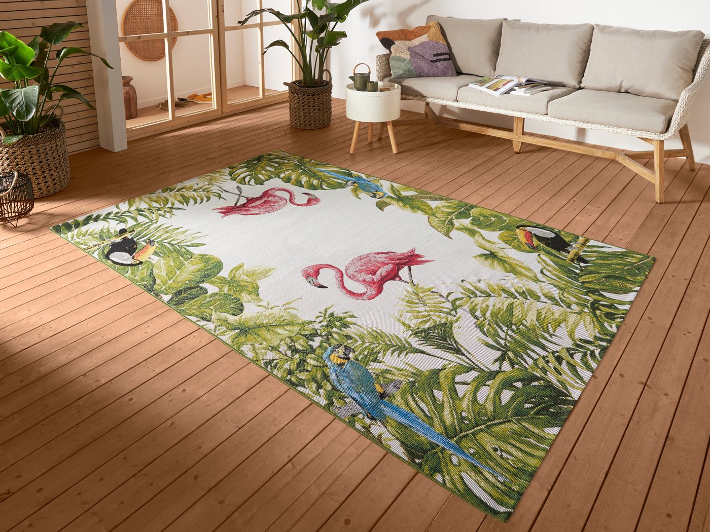 HANSE Home Outdoorteppich Tropical Birds, rechteckig, Höhe: 3 mm, In-& Outdoor, Teppich, Wetterfest, Balkon, Garten, Wohnzimmer, Floral HANSE Home Outdoorteppich Tropical Birds, rechteckig, Höhe: 3 mm, In-& Outdoor, Teppich, Wetterfest, Balkon, Garten, Wohnzimmer, Floral von HANSE Home