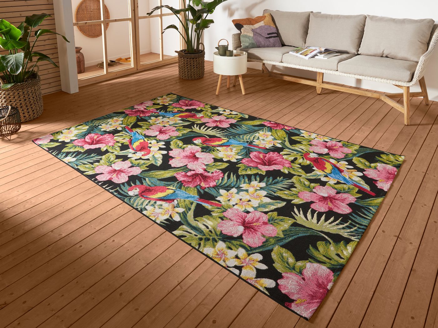 HANSE Home Outdoorteppich Tropical Feeling, rechteckig, Höhe: 3 mm, In-& Outdoor, Teppich, Wetterfest, Balkon, Garten, Wohnzimmer, Floral HANSE Home Outdoorteppich Tropical Feeling, rechteckig, Höhe: 3 mm, In-& Outdoor, Teppich, Wetterfest, Balkon, Garten, Wohnzimmer, Floral von HANSE Home