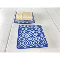 Seifenschale Keramik 10x10cm Decor No.5 Blau Seifenschale Keramik 10x10cm Decor No.5 Blau von HANSELSSHOP