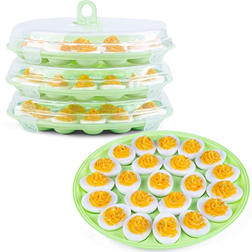 HANSGO Eierteller und Behälter mit Deckel, 66 Eierfächer für Partys und Zuhause, 3 Stück von HANSGO